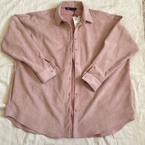 Zara shaket pink corduroy oversized